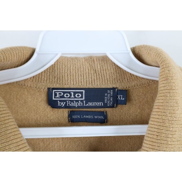 Ralph Lauren POLO by Ralph Lauren V-neck lambswool knit sweater, men's size L Lamb wool black type Vintage Second Hand